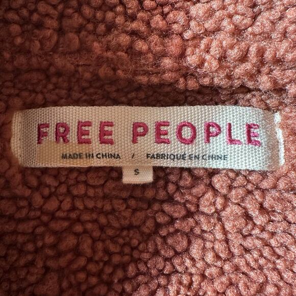 Free People Western Bohemian Retro 70s Winter Faux Sherpa Suede Diogo Coat Small - Picture 11 of 13